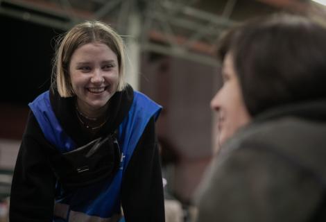 Lala, 20, student and PAH volunteer who left her country Belarus because of government human rights violations, and now supports Ukrainian refugees at Hebrenne.