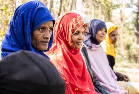 Zinet, Mulu, and Shibash (left to right) Combatting modern slavery project