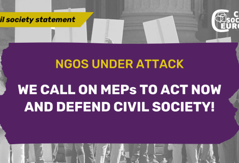 Civil Society Statement. NGOs Under Attack: We call on MEPs to Act and Defend Civil Society.
