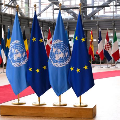 UN EU Flags