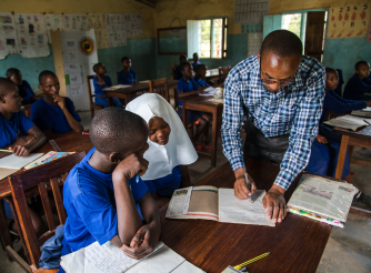 Hearing impaired at a primary school in Tanzania