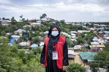 Portrait of ActionAid Stuff Fatema Begum. Cox's Bazar, Rohingya Refugee Camp. Cox's Bazar, Rohingya Refugee Camp